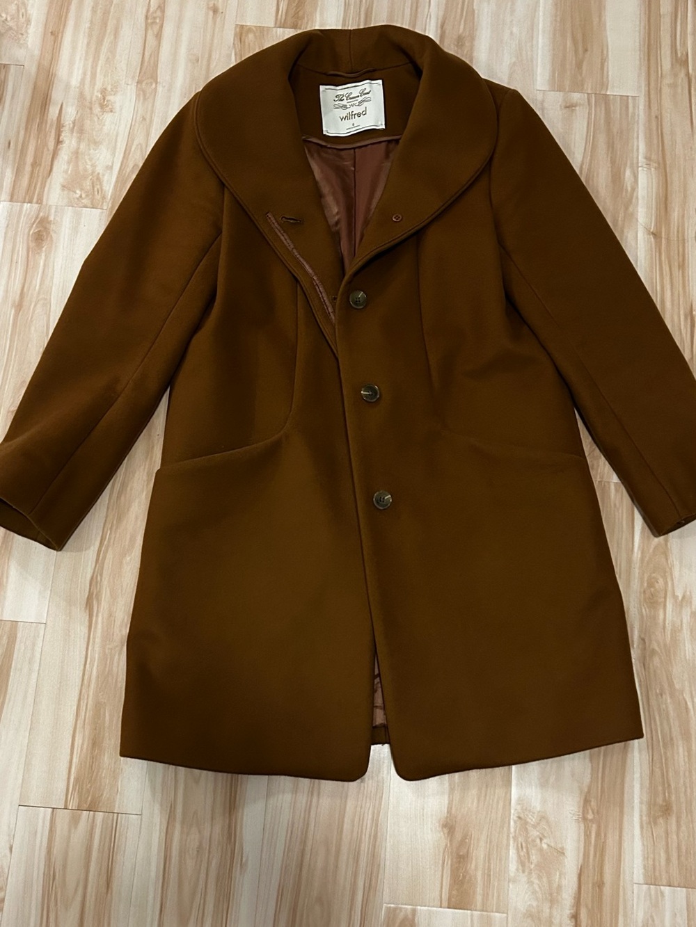 Wilfred Chestnut Brown Wool-Blend Pea Coat